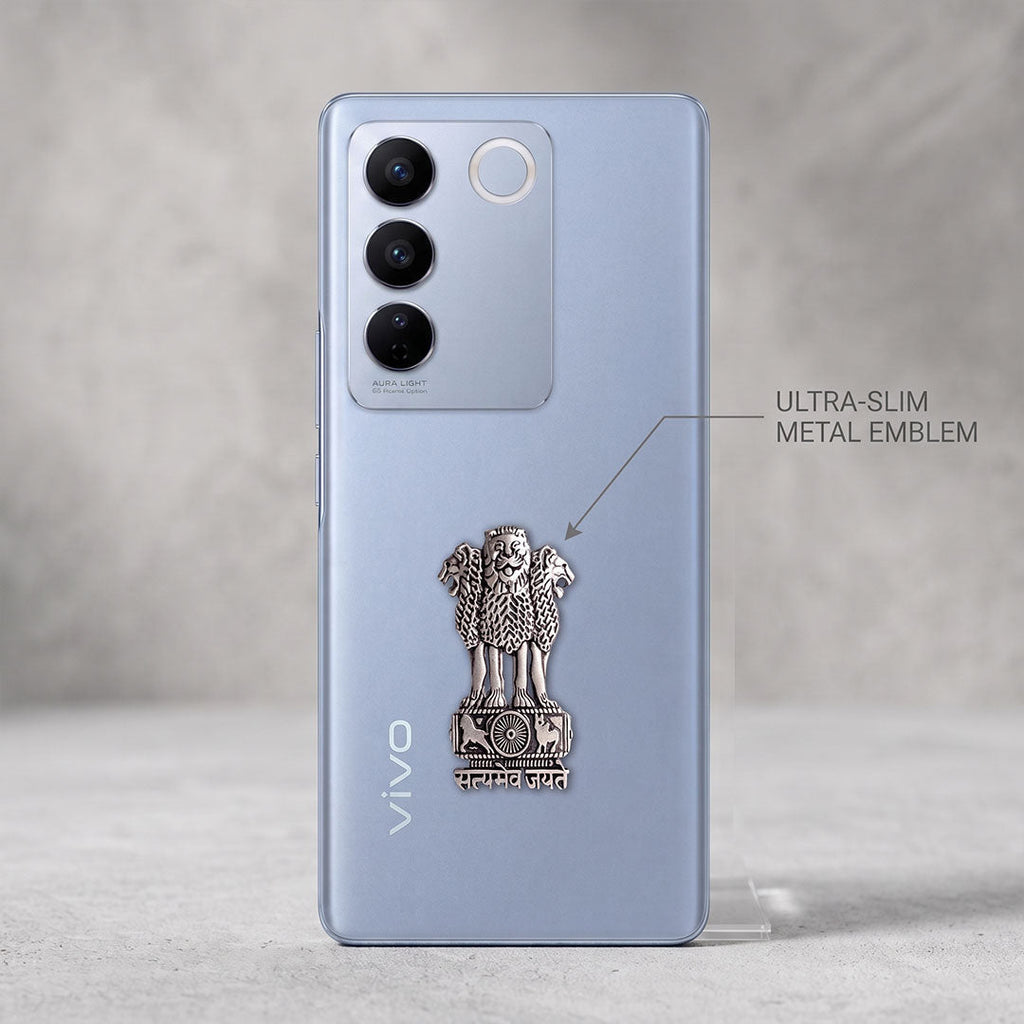 Vivo V27 Pro 5G Compatible Satyamev Jayate 3D Metal Emblem Sticker
