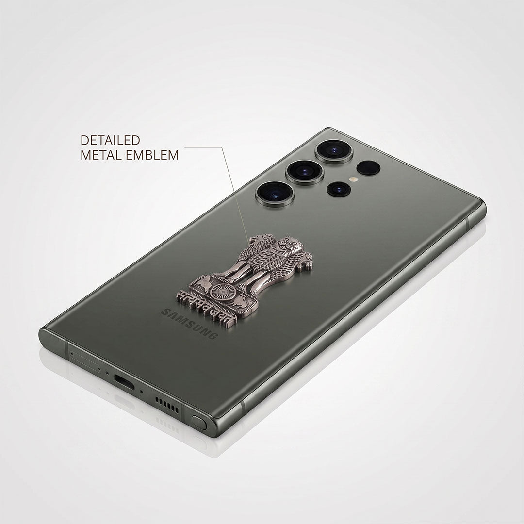 Samsung S23 Ultra 5G Compatible Satyamev Jayate 3D Metal Emblem Sticker