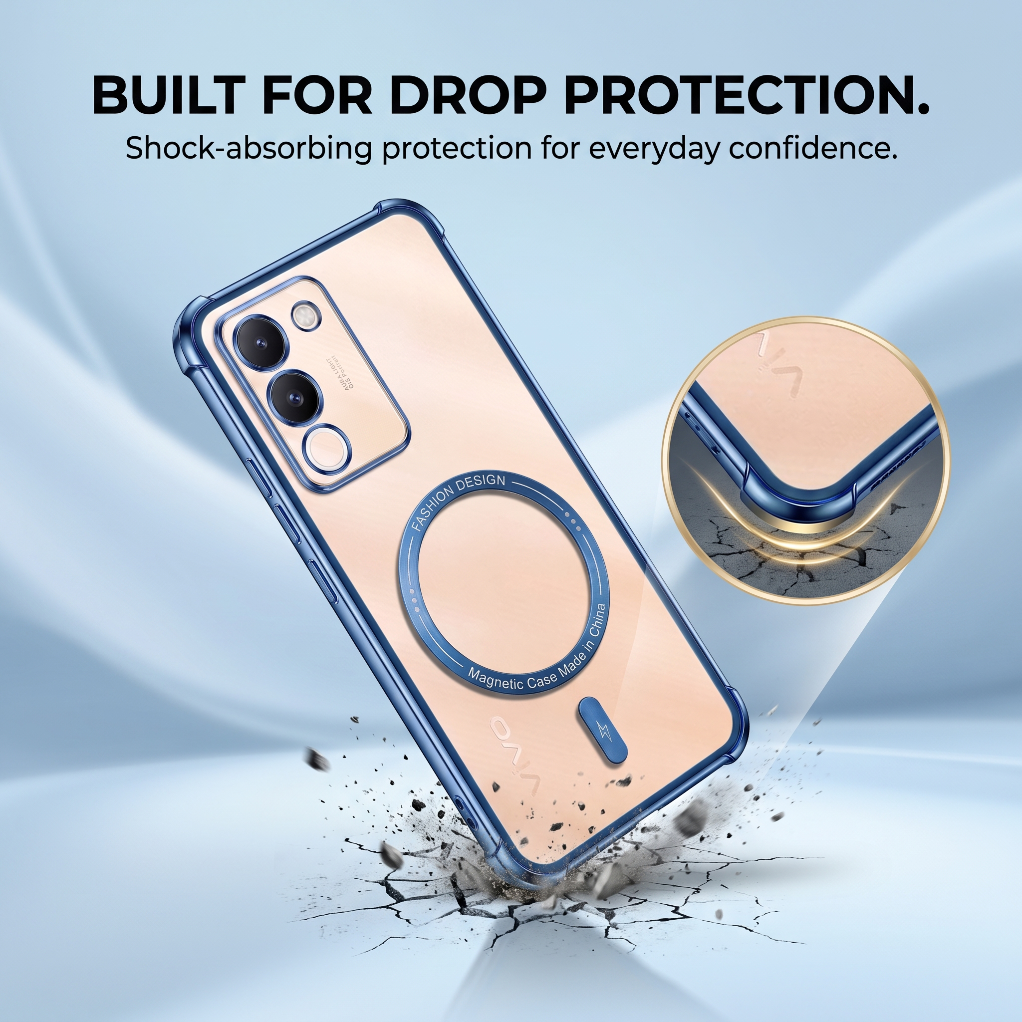 Vivo Y200 5G Premium Magnetic MagSafe Shockproof Airbag Case