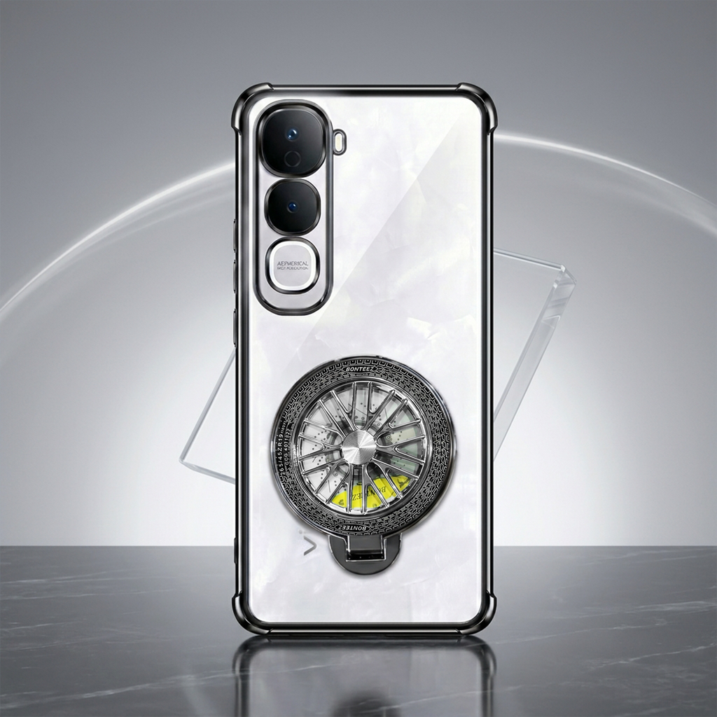 Vivo Y400 Pro 5G Premium Stress Buster Wheel Rotating Shockproof Airbags Case