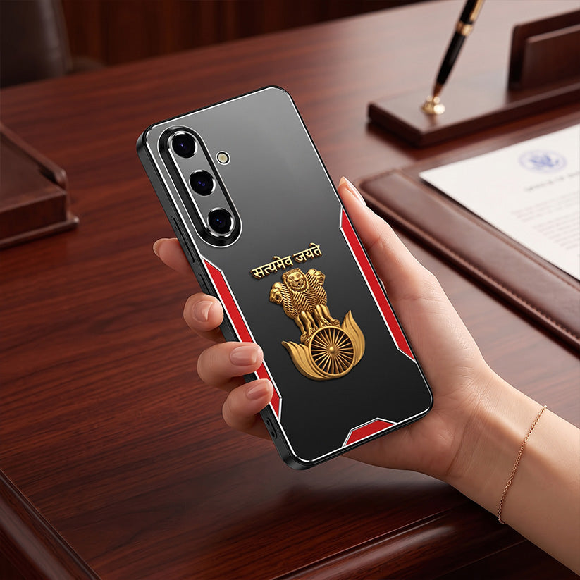 Samsung Galaxy M56 5G Satyamev Jayate 3D Metal Aluminium Back Case