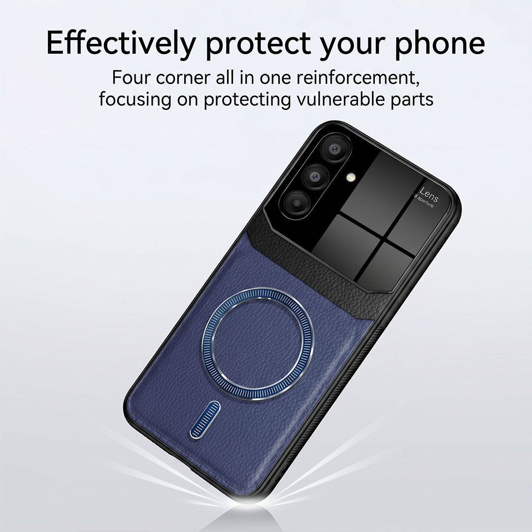 Samsung Galaxy A34 5G Premium Magsafe Magnetic Leather Lens Protective Case