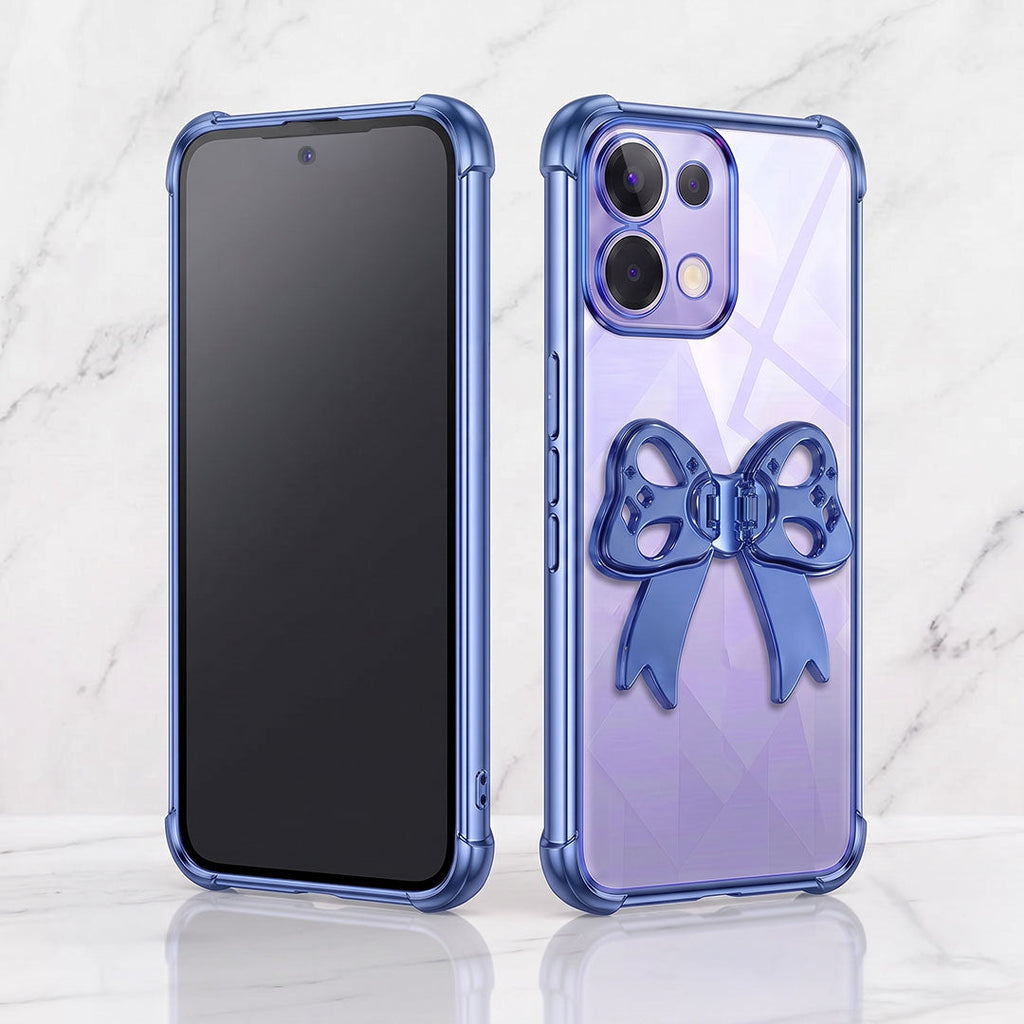Oppo K13 5G Stylish Bow Knot Stand Transparent Shockproof Airbag Phone Case
