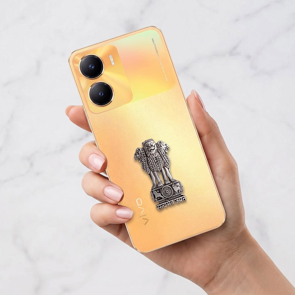 Vivo t2x 5G Compatible Satyamev Jayate 3D Metal Emblem Sticker
