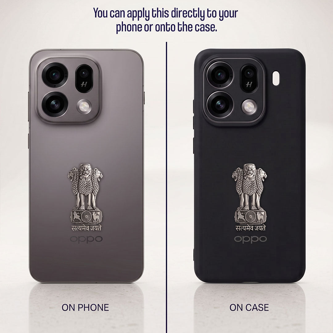 Oppo Find X9s 5G Compatible Satyamev Jayate 3D Metal Emblem Sticker