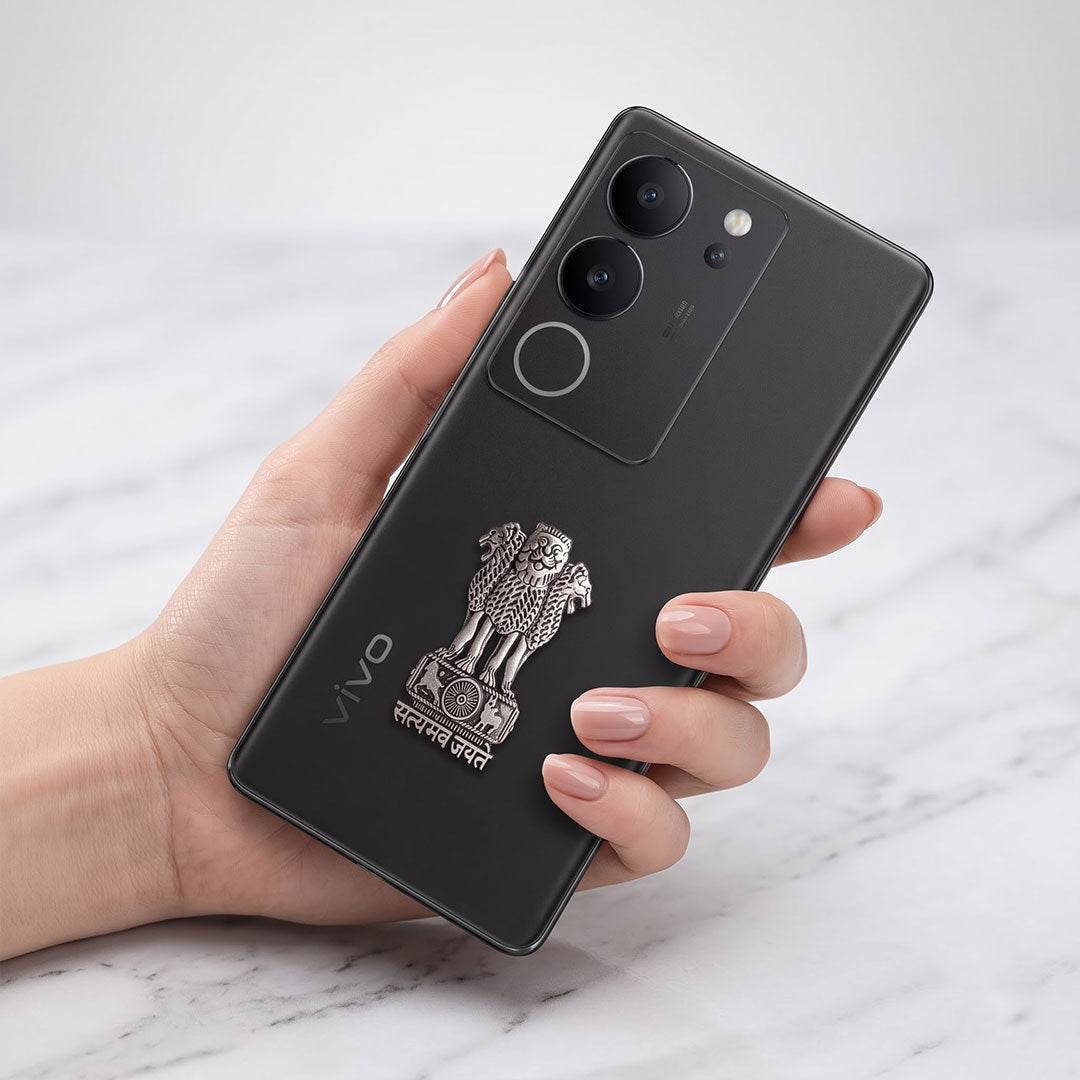 Vivo V29 Pro 5G Compatible Satyamev Jayate 3D Metal Emblem Sticker