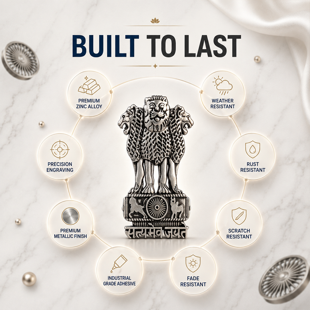 OnePlus Nord 3 5G Compatible Satyamev Jayate 3D Metal Emblem Sticker