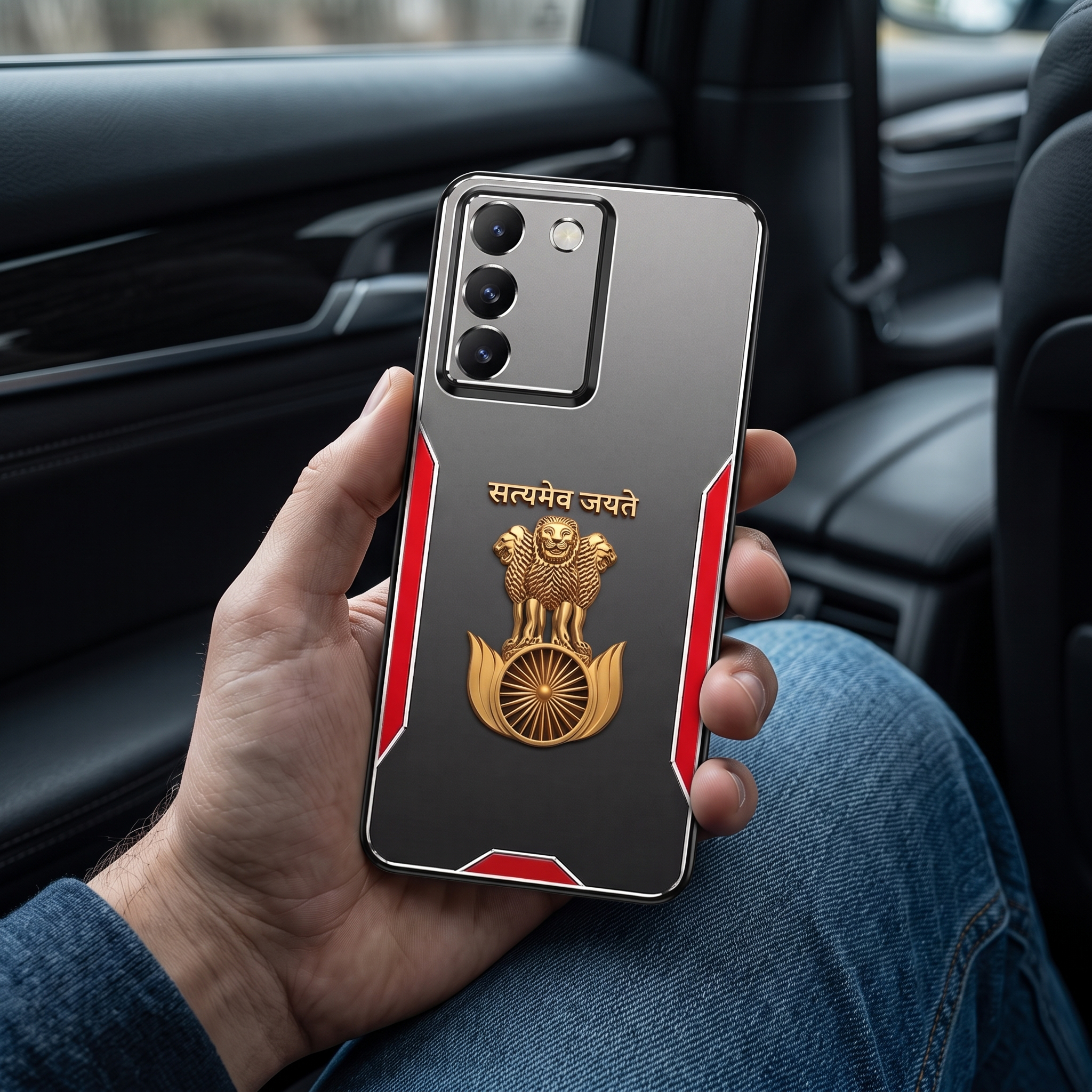 Vivo Y200e 5G Satyamev Jayate 3D Metal Aluminium Back Case
