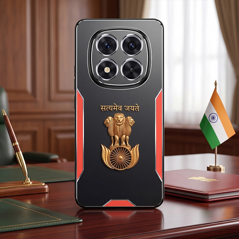 Redmi Note 14 Pro+ 5G Satyamev Jayate 3D Metal Aluminium Back Case