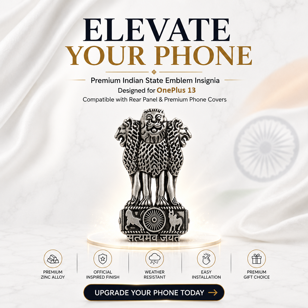 Oppo K13 Turbo Pro 5G Compatible Satyamev Jayate 3D Metal Emblem Sticker