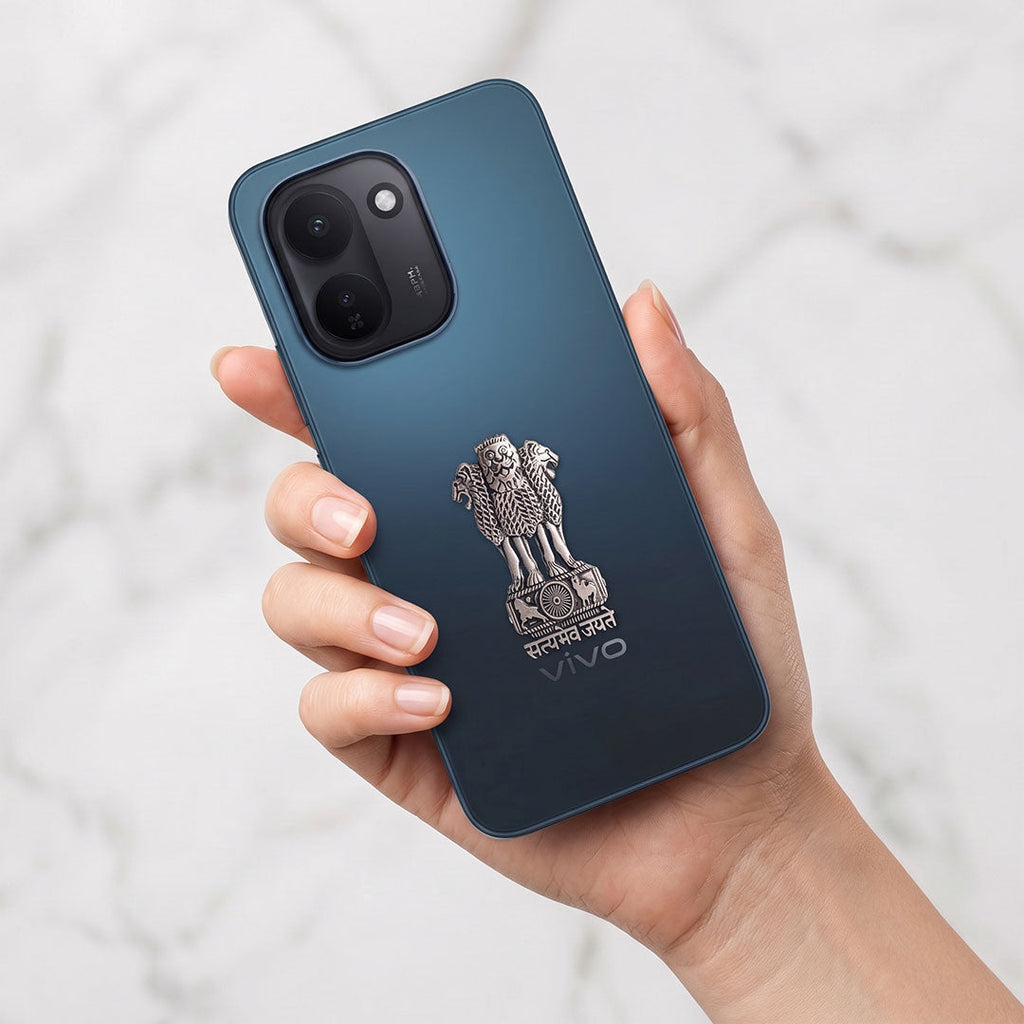 Vivo Y600 Turbo 5G Compatible Satyamev Jayate 3D Metal Emblem Sticker