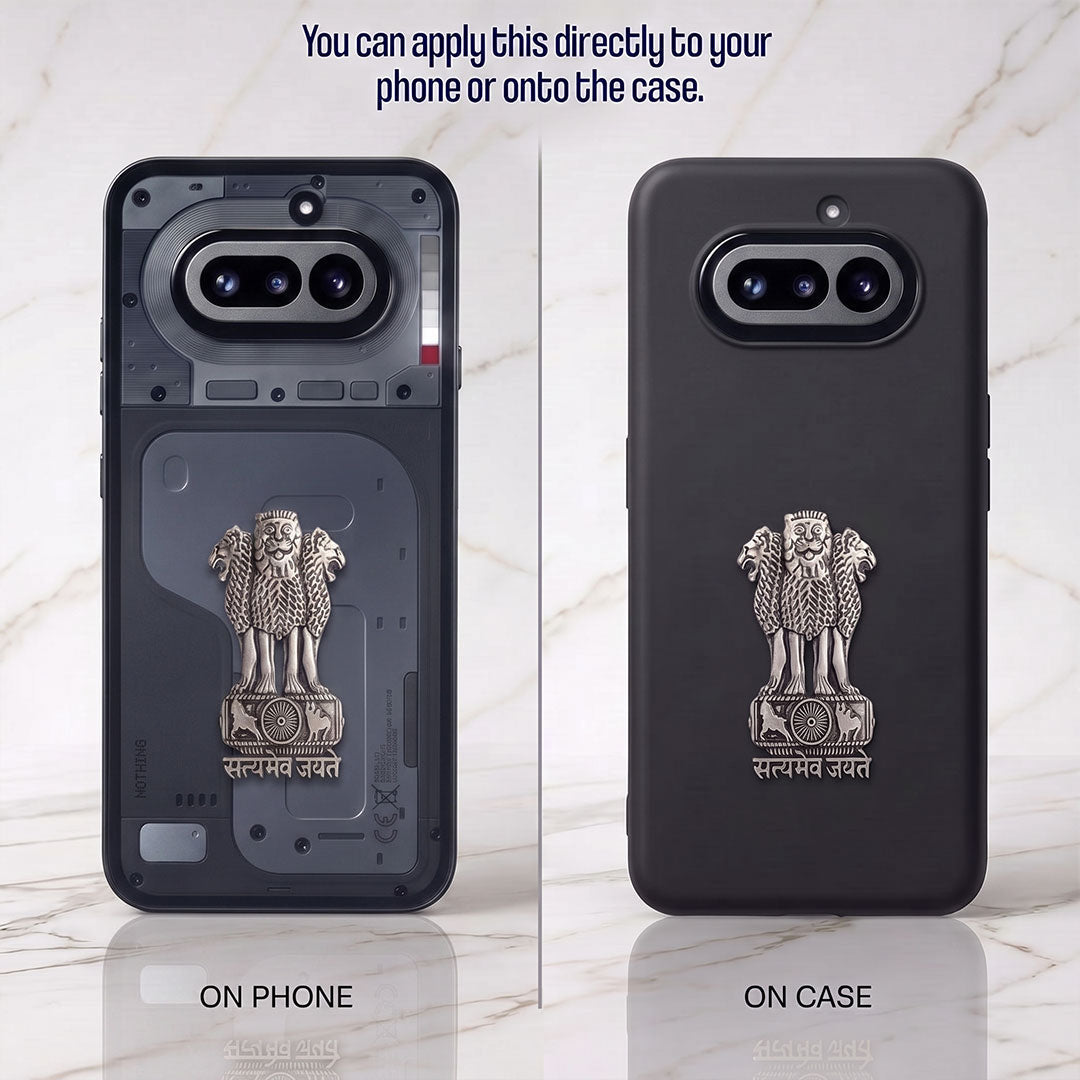 Nothing Phone 4A 5G Compatible Satyamev Jayate 3D Metal Emblem Sticker