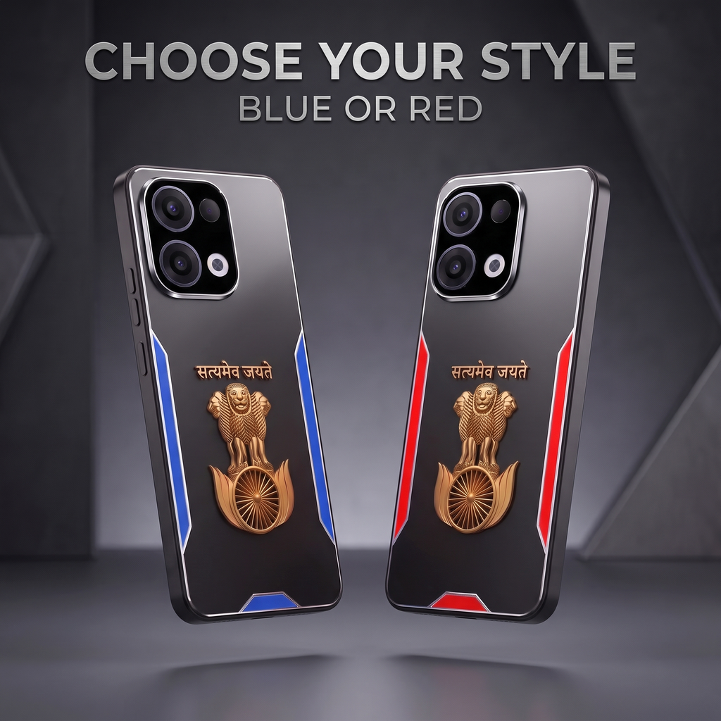 Oppo Reno 13 5G Satyamev Jayate 3D Metal Aluminium Back Case