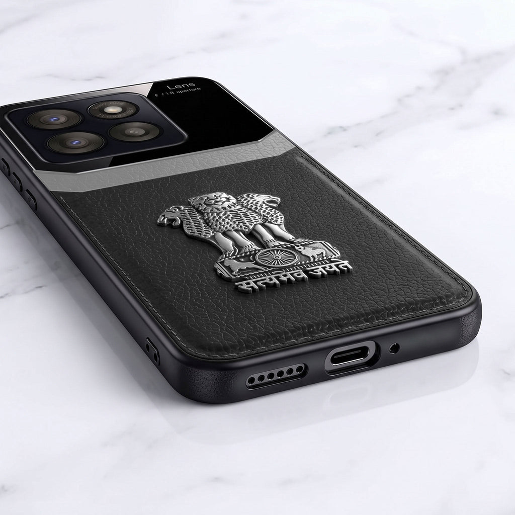 Motorola Edge 60 Fusion 5G Satyamev Jayate 3D Metal Leather Back Case