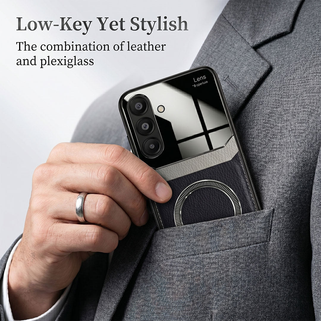 Samsung Galaxy A56 5G Premium Magsafe Magnetic Leather Lens Protective Case