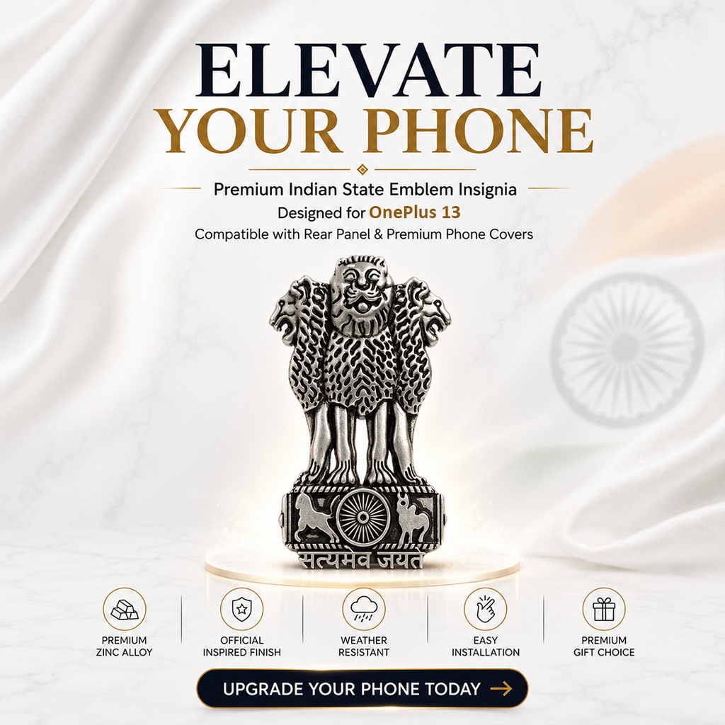 Vivo T4R 5G Compatible Satyamev Jayate 3D Metal Emblem Sticker