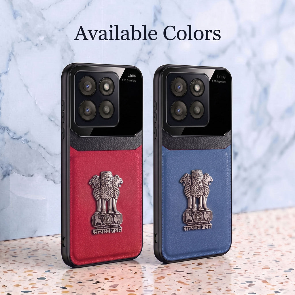 Motorola Edge 60 Pro 5G Satyamev Jayate 3D Metal Leather Back Case