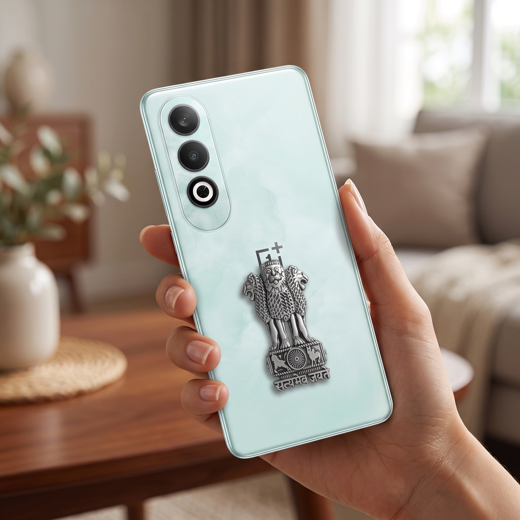One Plus Nord CE4 5G Compatible Satyamev Jayate 3D Metal Emblem Sticker