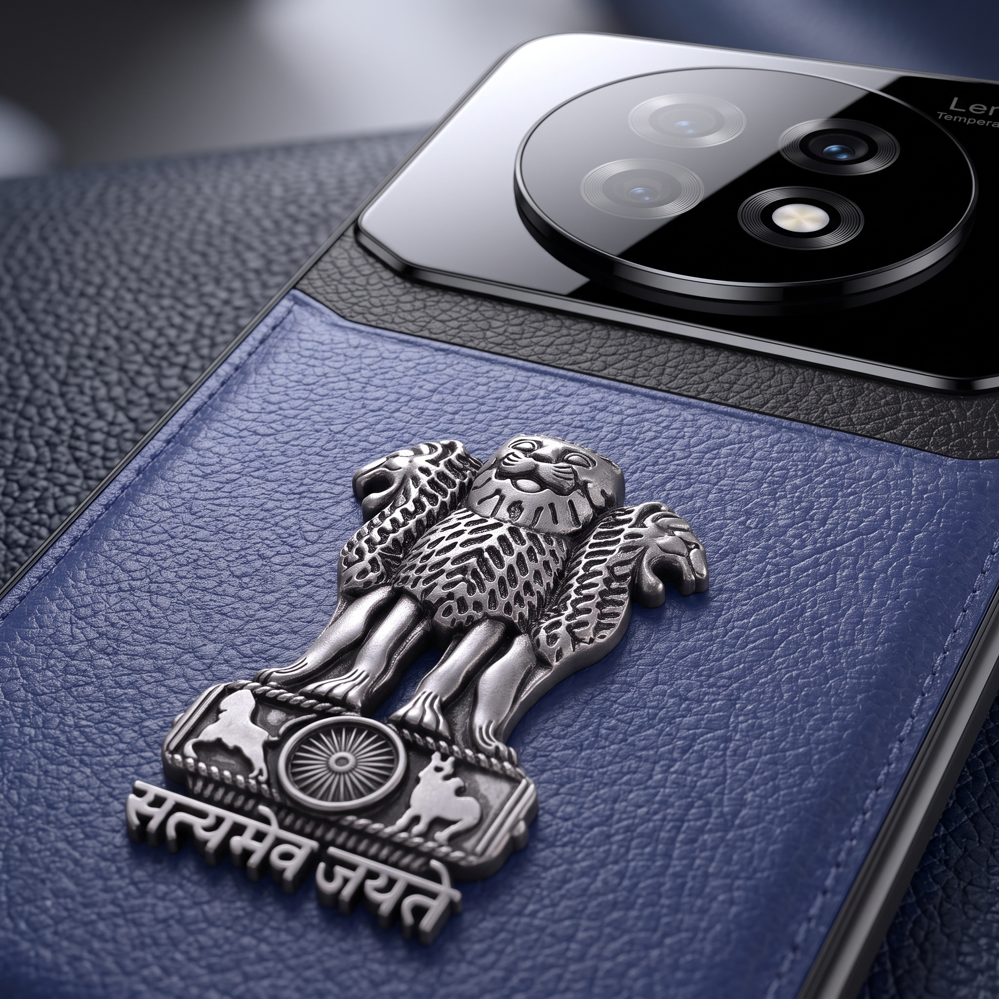 Oppo F31 Pro+ 5G Satyamev Jayate 3D Metal Leather Back Case