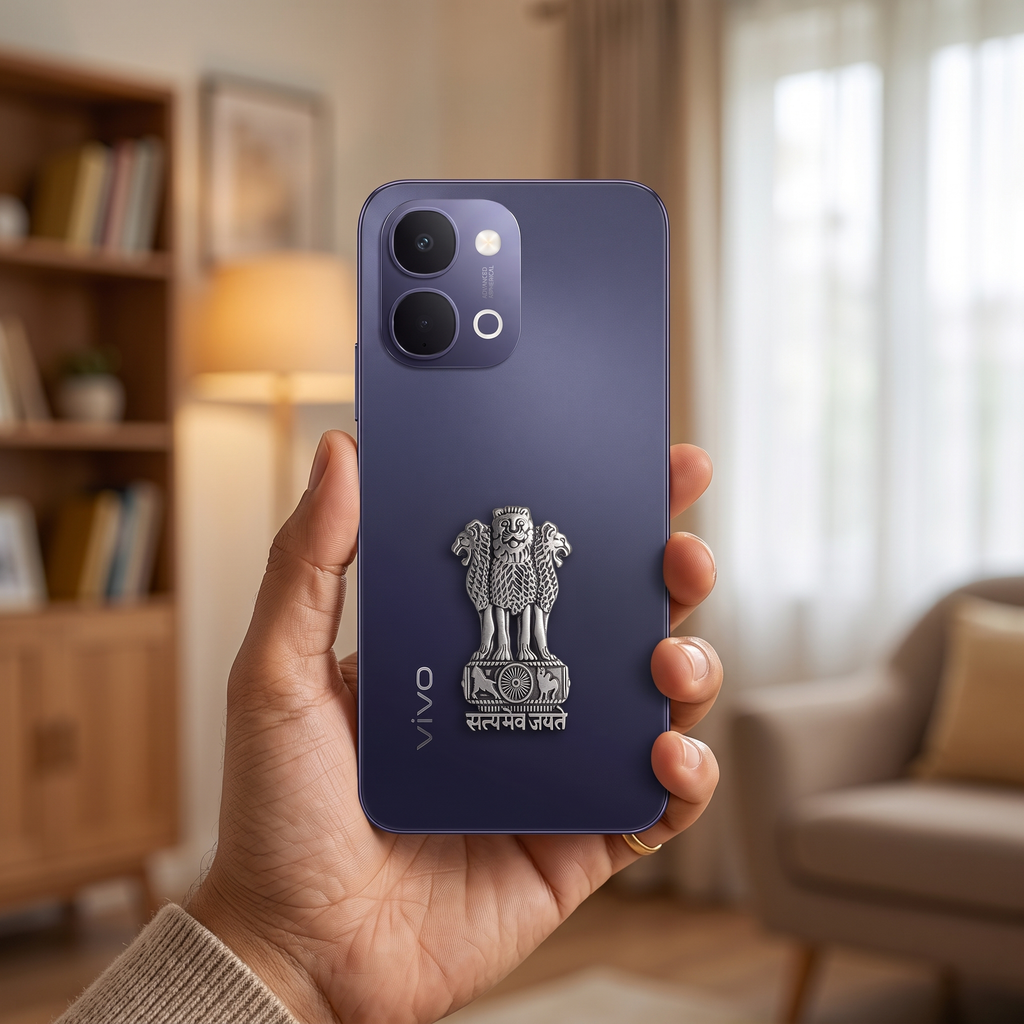 Vivo Y21 5G Compatible Satyamev Jayate 3D Metal Emblem Sticker