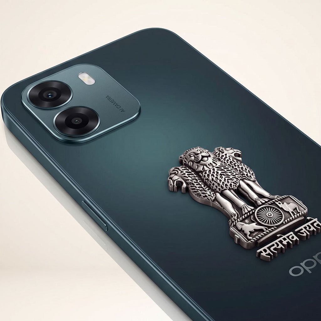Oppo A6 5G Compatible Satyamev Jayate 3D Metal Emblem Sticker