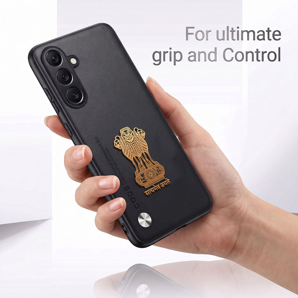 Samsung Galaxy A35 5G Satyamev Jayate Vegan Leather Back Case