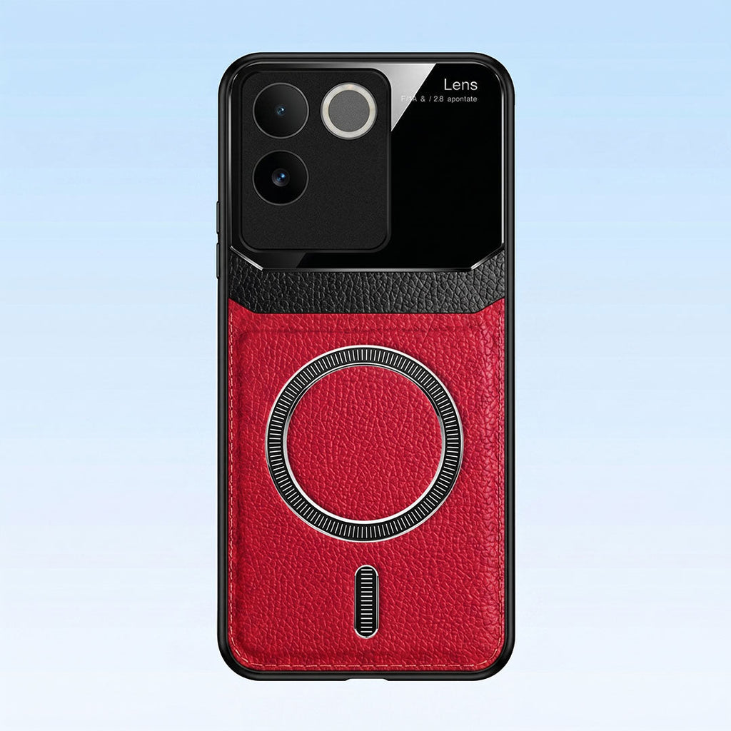 Vivo T2 Pro 5G Premium Magsafe Magnetic Leather Lens Protective Case