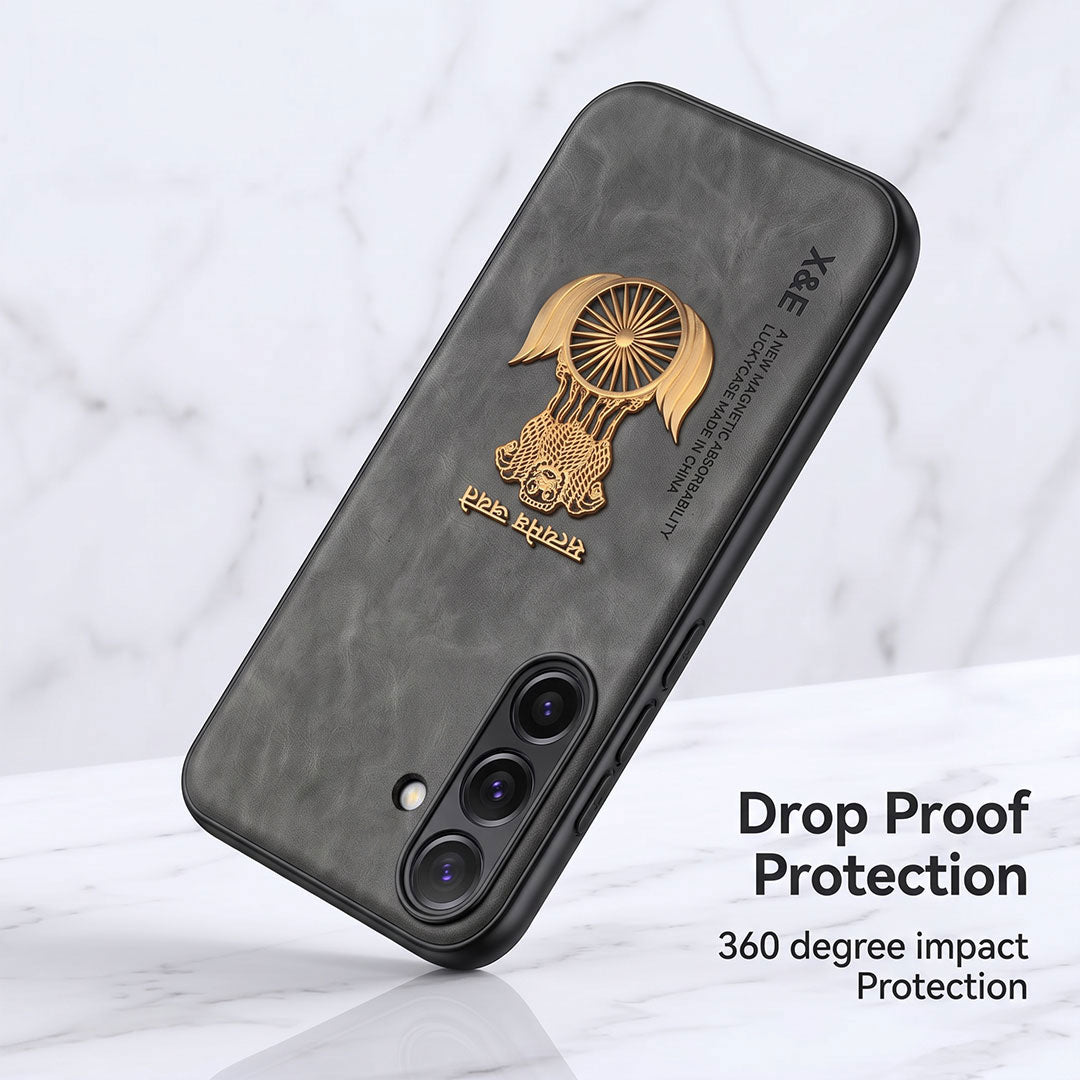 Samsung Galaxy A35 5G Satyamev Jayate Comfortable Leather Phone Case
