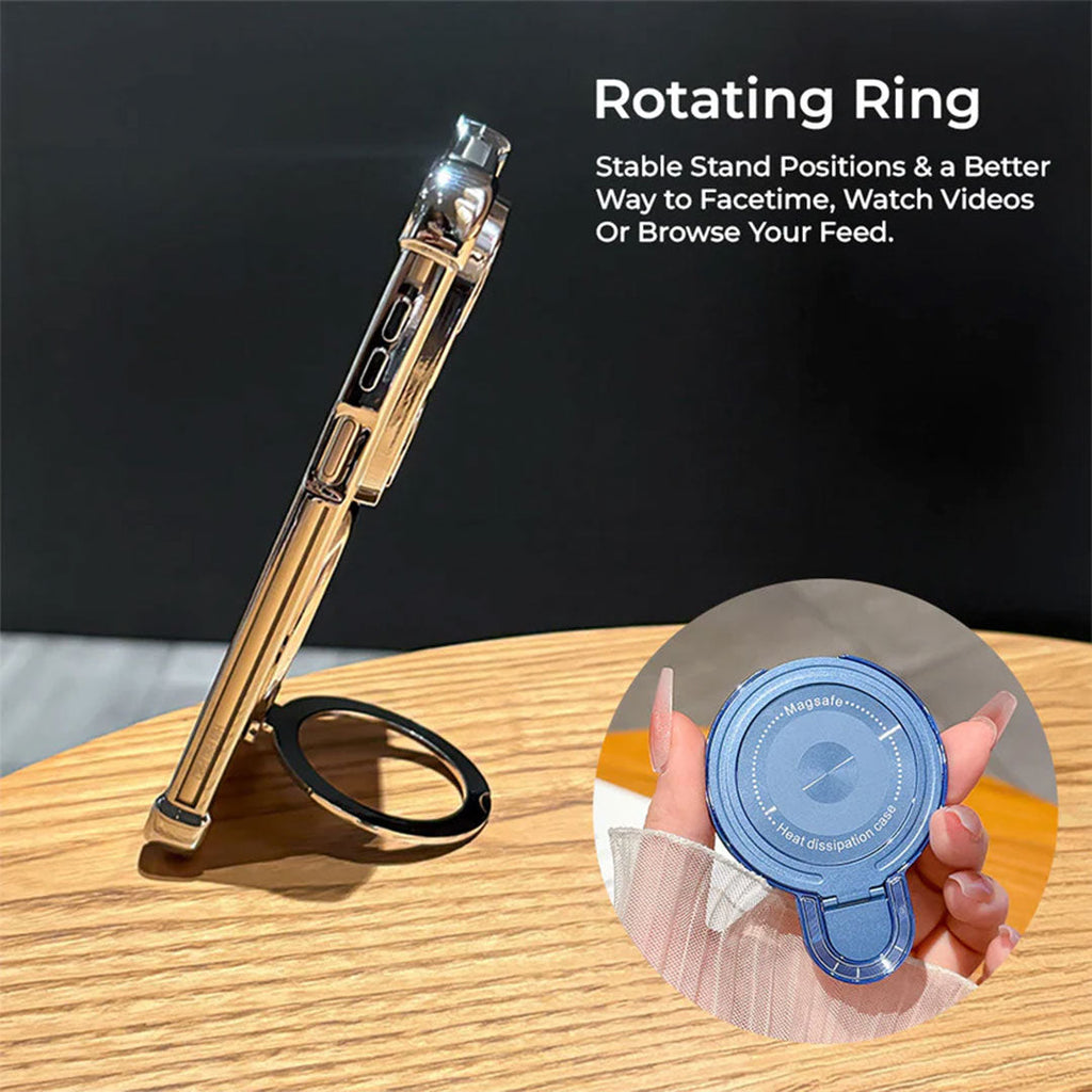 Vivo V70 FE 5G Luxury Four Corner Invincible Bracket Ring Stand Case