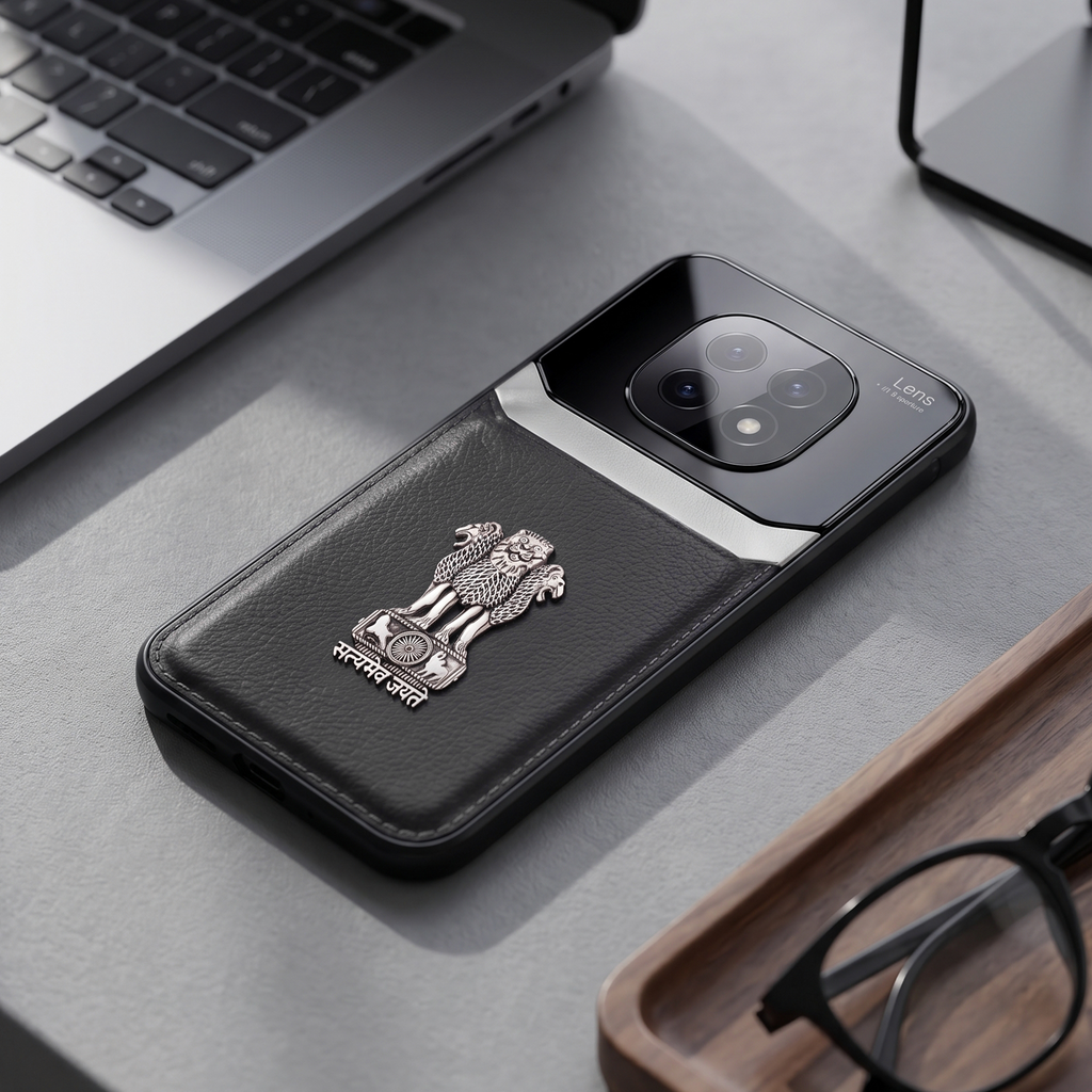 Oppo F29 Pro 5G Satyamev Jayate 3D Metal Leather Back Case