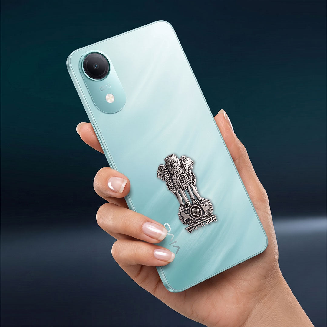 Vivo T5e 5G Compatible Satyamev Jayate 3D Metal Emblem Sticker