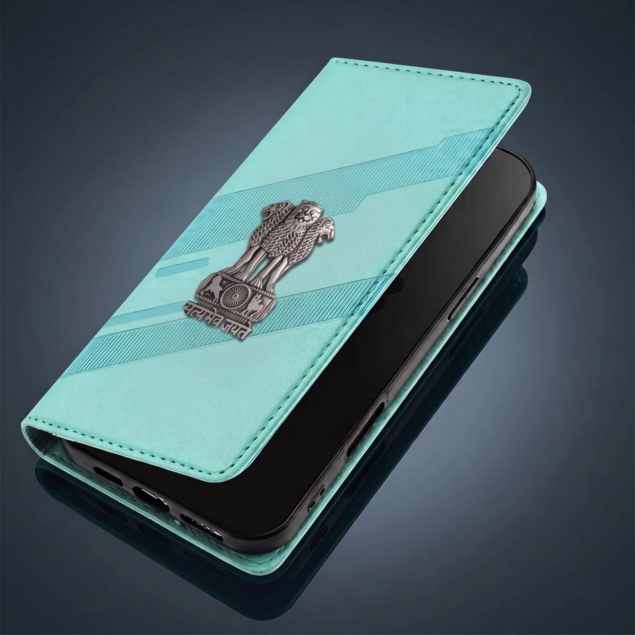 Vivo V40 Pro 5G Satyamev Jayate 3D Emblem Magnetic Flip Wallet Case