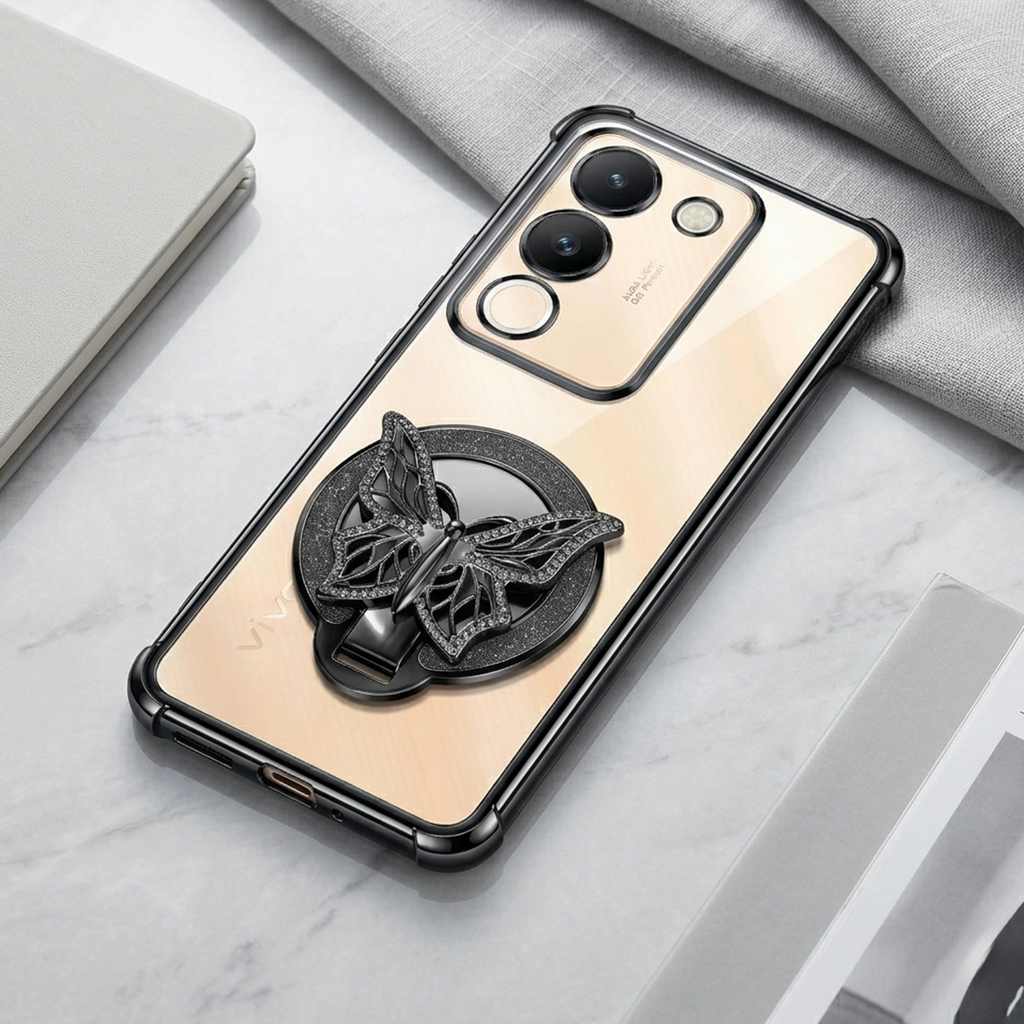 Vivo Y200 5G Premium Butterfly Stand Airbags Case