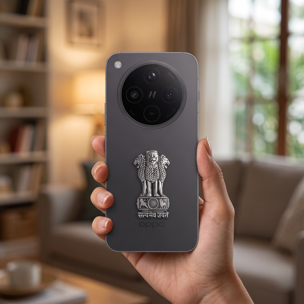 OPPO Find X8 5G Compatible Satyamev Jayate 3D Metal Emblem Sticker