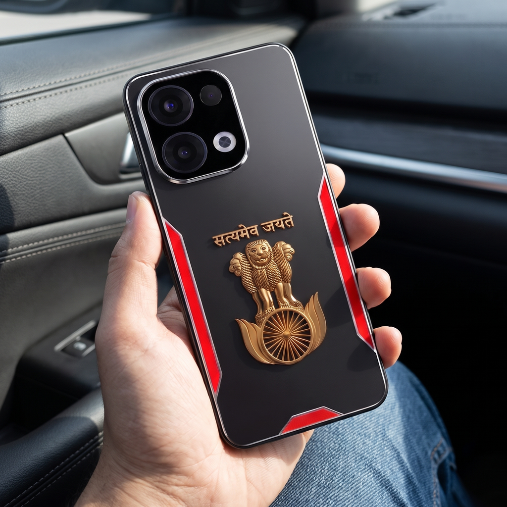 Oppo Reno 13 5G Satyamev Jayate 3D Metal Aluminium Back Case