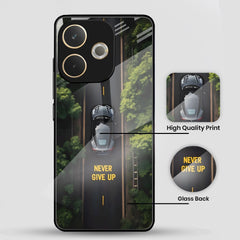Oppo A5 Pro 5G Premium Acrylic Shockproof Glass Back Case (Road Never Give up)