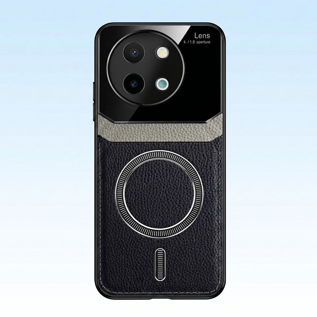 Vivo Y58 5G Premium Magsafe Magnetic Leather Lens Protective Case