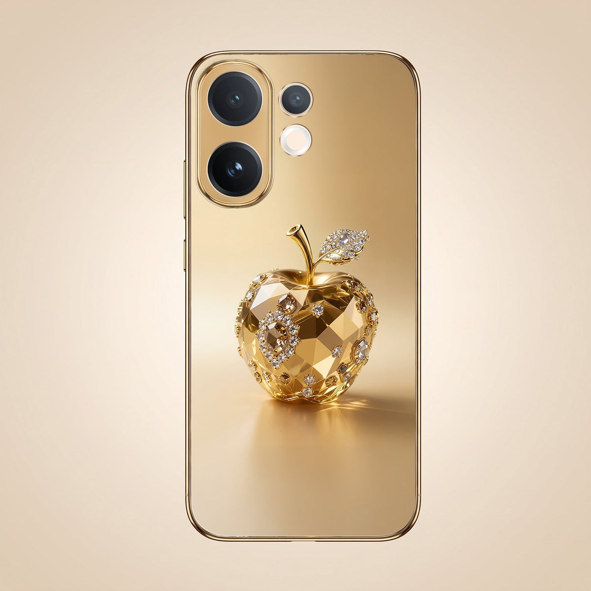 Vivo V60e 5G Golden Apple Gold Electroplated Glass Phone Back Case