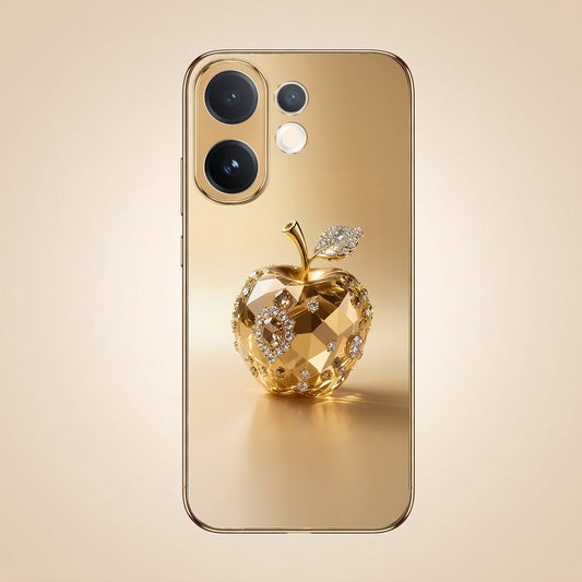 Vivo V60e 5G Golden Apple Gold Electroplated Glass Phone Back Case