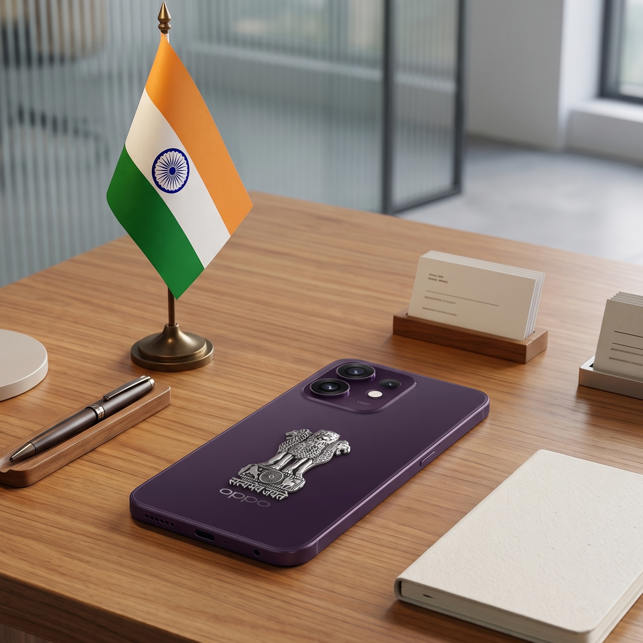 Oppo Reno 16 5G Compatible Satyamev Jayate 3D Metal Emblem Sticker