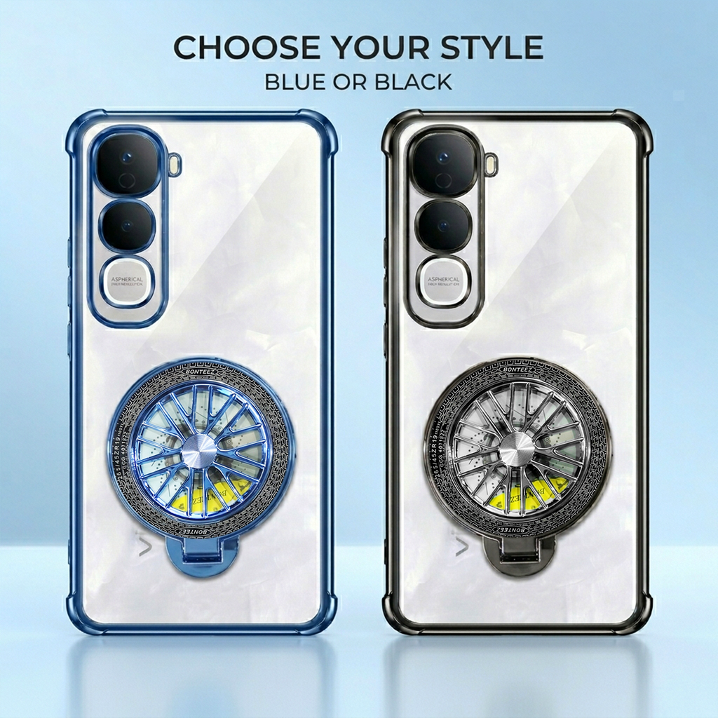 Vivo Y400 Pro 5G Premium Stress Buster Wheel Rotating Shockproof Airbags Case