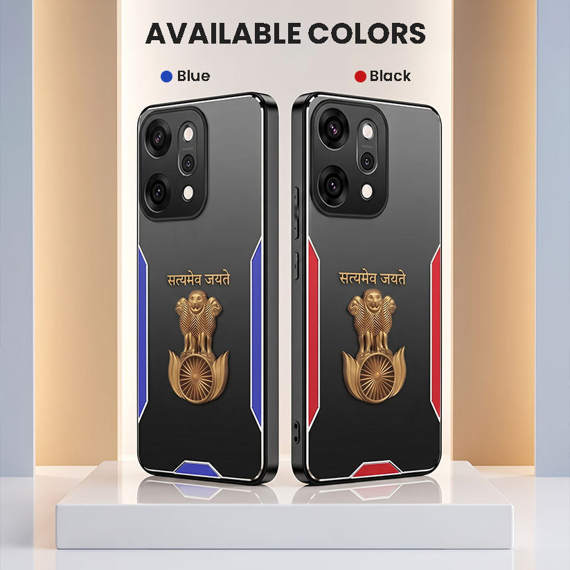 Oppo Reno 14 5G Satyamev Jayate 3D Metal Aluminium Back Case