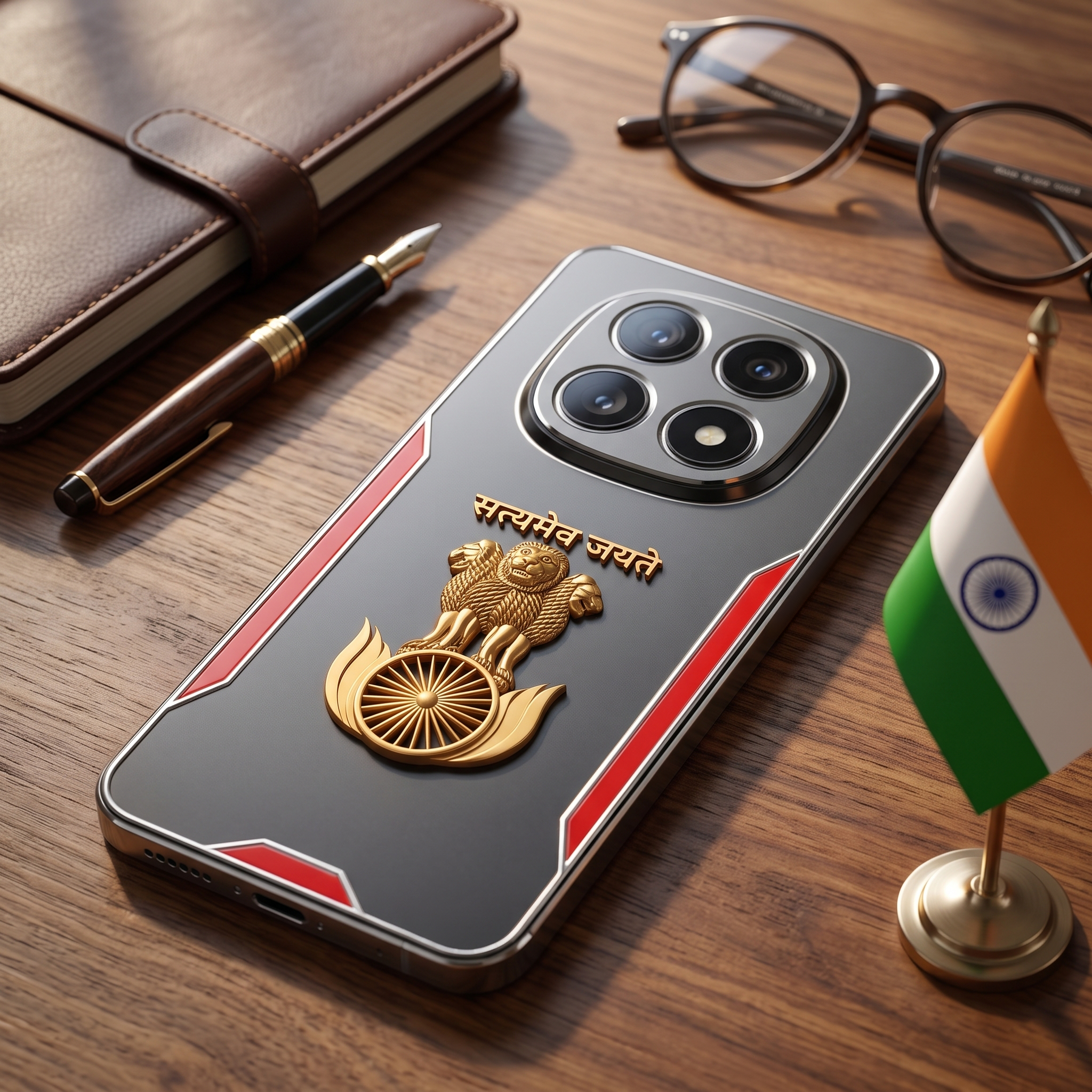 Oppo F29 Pro 5G Satyamev Jayate 3D Metal Aluminium Back Case