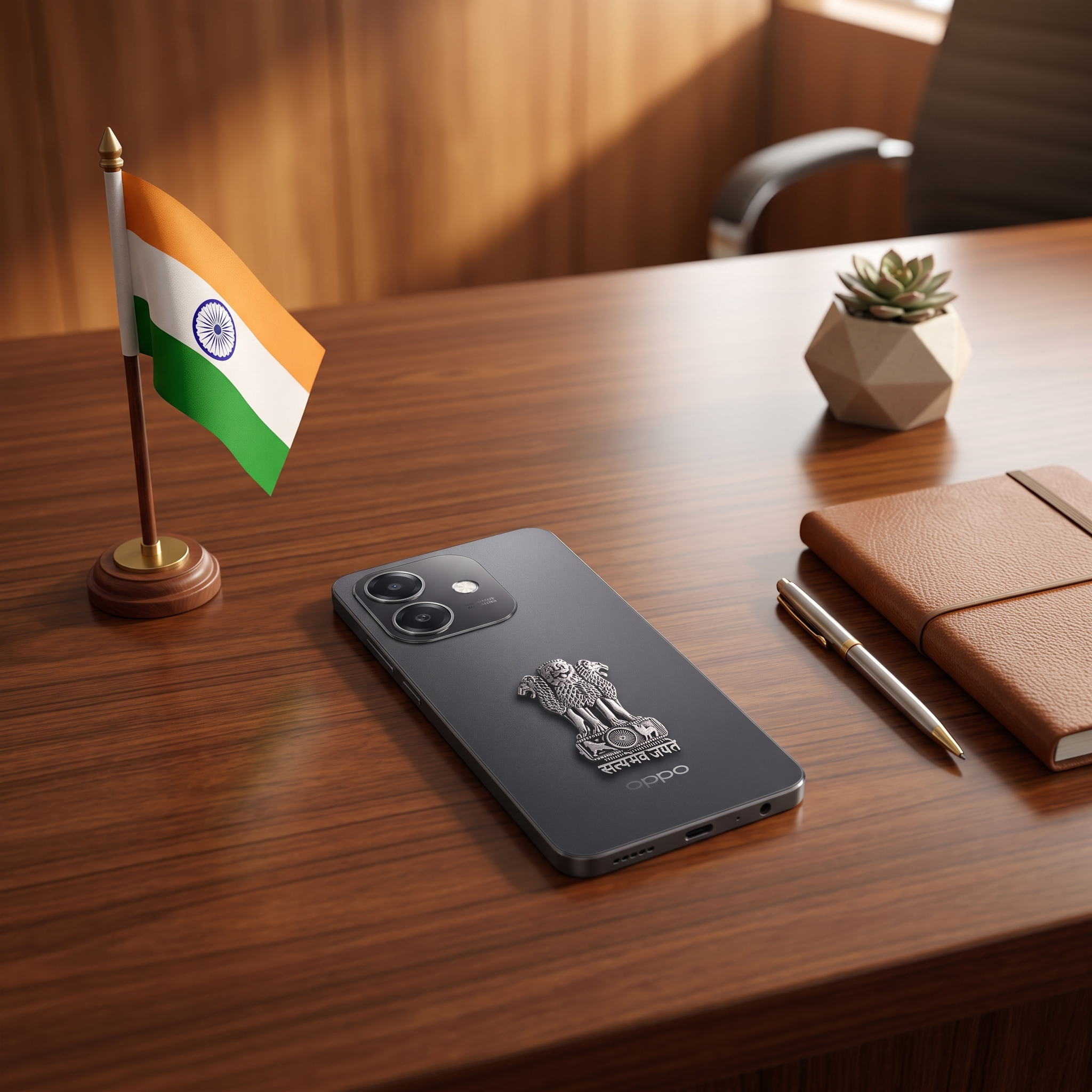 Oppo A3x 5G Compatible Satyamev Jayate 3D Metal Emblem Sticker