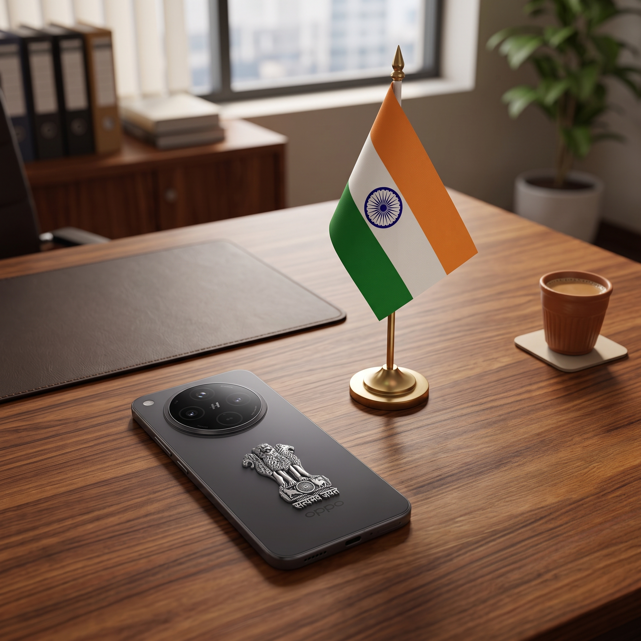 OPPO Find X8 5G Compatible Satyamev Jayate 3D Metal Emblem Sticker
