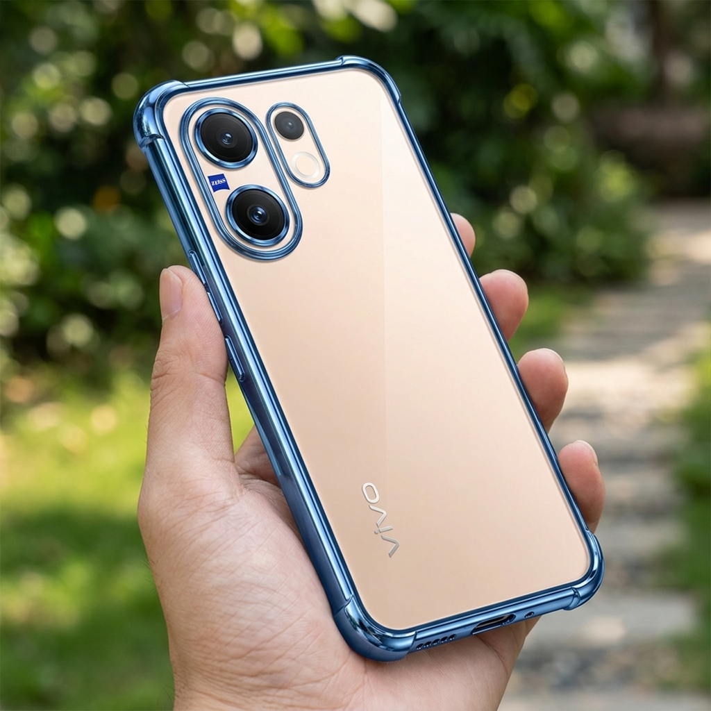 Vivo V60 5G Anti-Yellow Electroplating Transparent Airbags Case