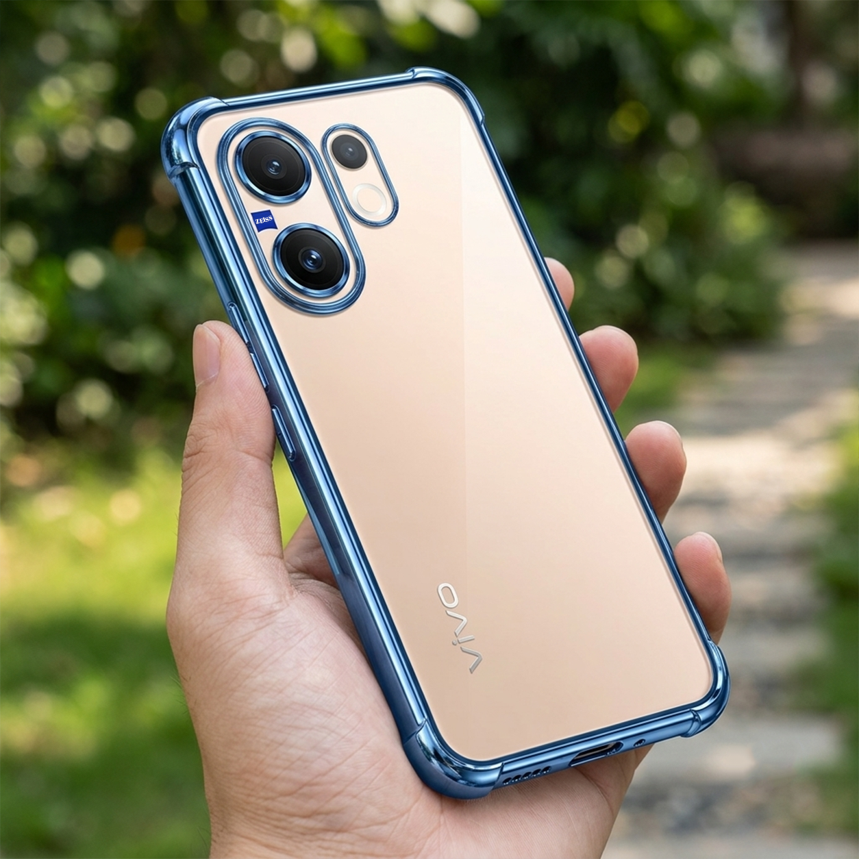 Vivo V60 5G Anti-Yellow Electroplating Transparent Airbags Case