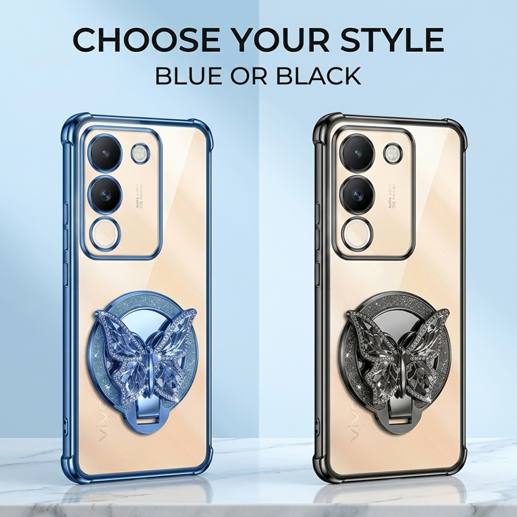 Vivo Y200 5G Premium Butterfly Stand Airbags Case