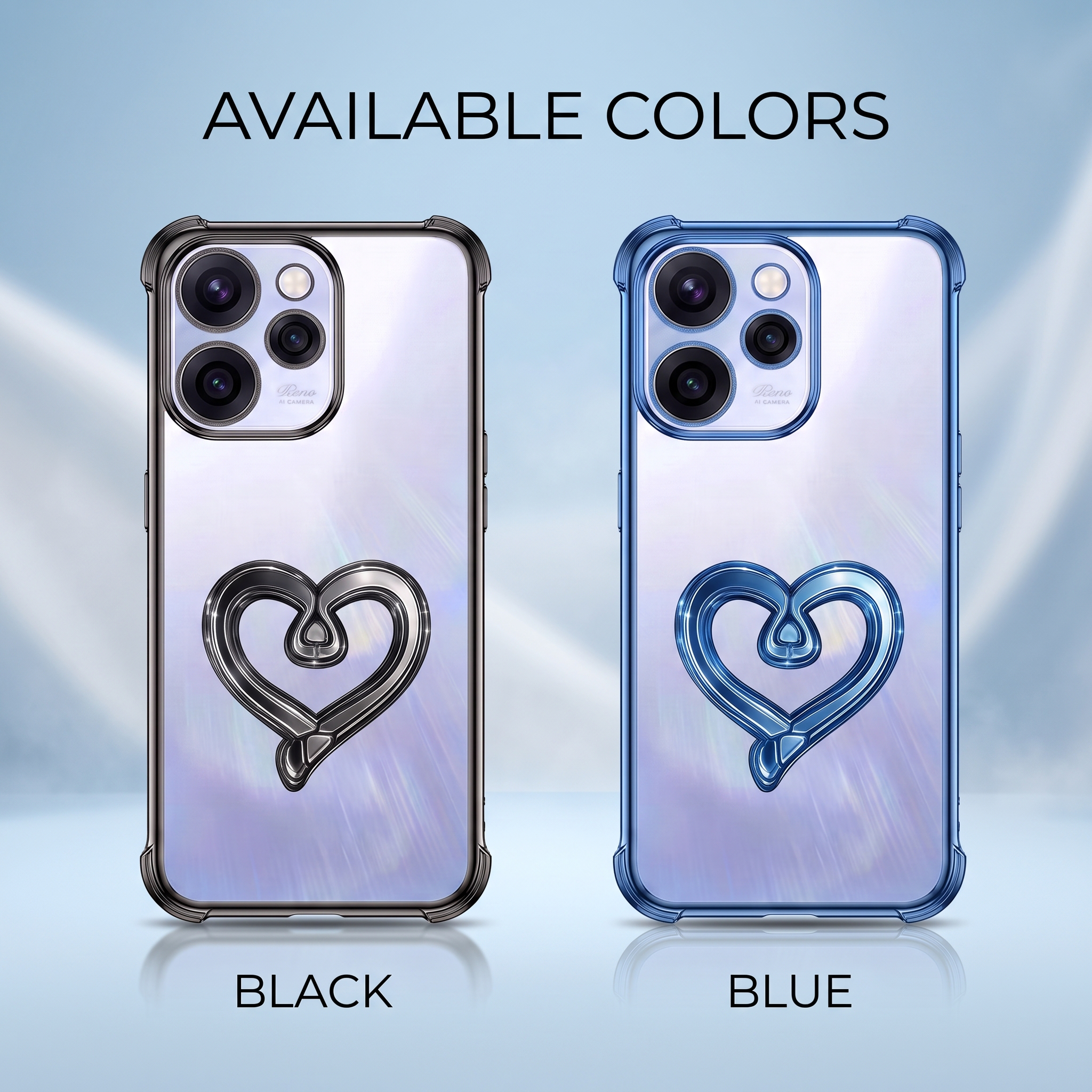 Oppo Reno 15 Pro Mini 5G Premium Heart Stand Transparent Shockproof Airbag Phone Case