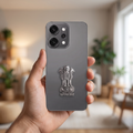OPPO Reno 14 Pro 5G Compatible Satyamev Jayate 3D Metal Emblem Sticker